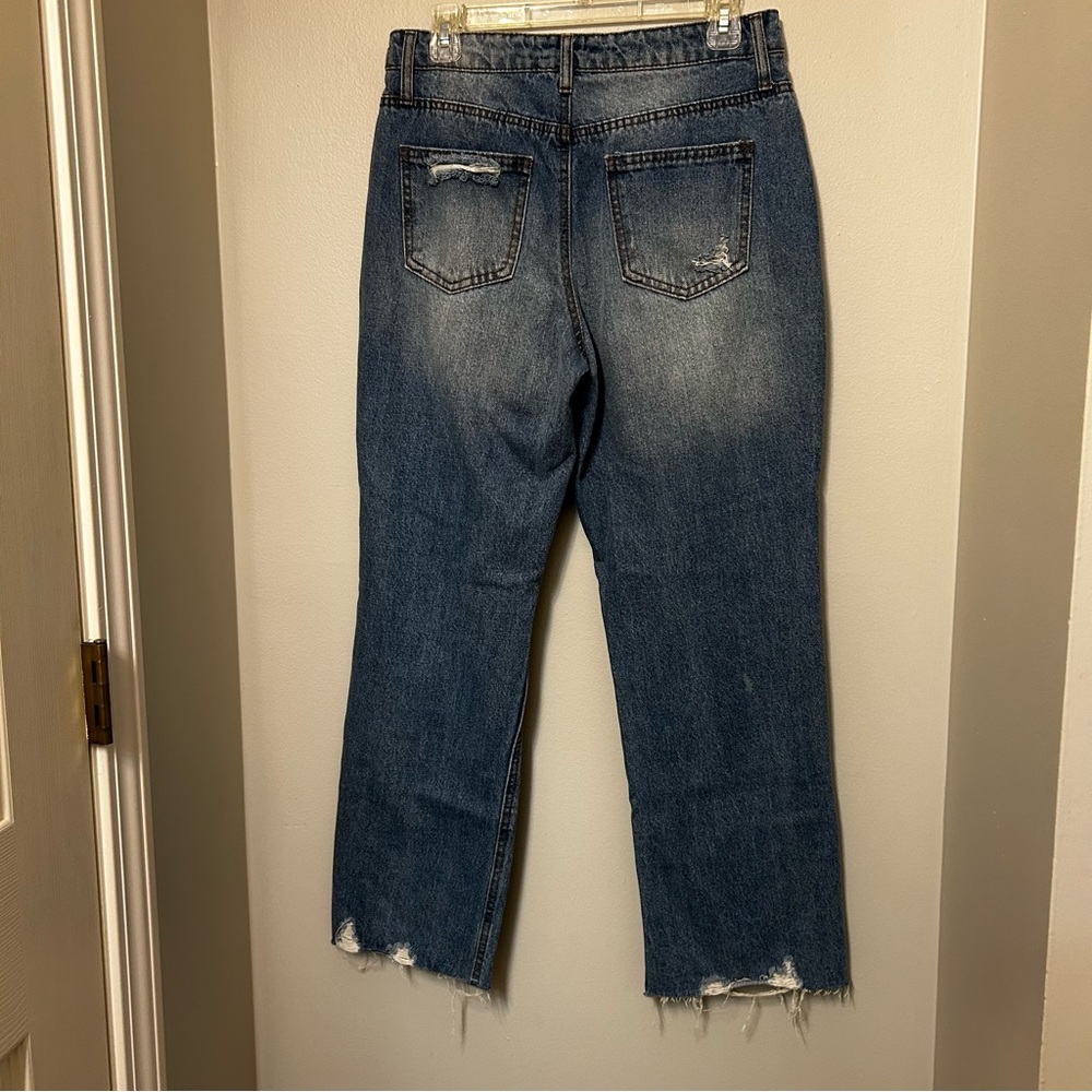 Vanilla Star Women's Juniors'‎ Size 29/9 Blue Straight Leg Jeans Distressed - Picture 7 of 8